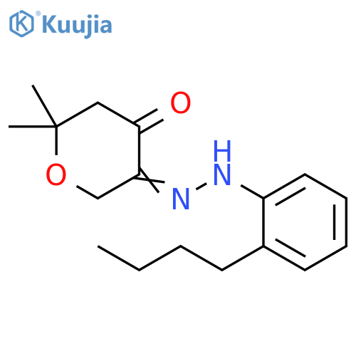 2H-Pyran-3,4-dione, dihydro-6,6-dimethyl-, 3-[(2-butylphenyl)hydrazone] structure