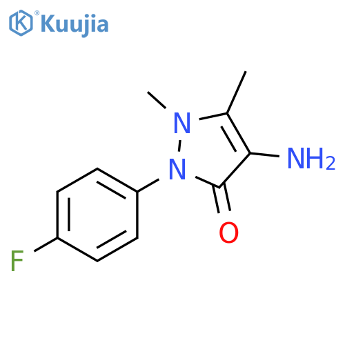 3H-Pyrazol-3-one, 4-amino-2-(4-fluorophenyl)-1,2-dihydro-1,5-dimethyl- structure