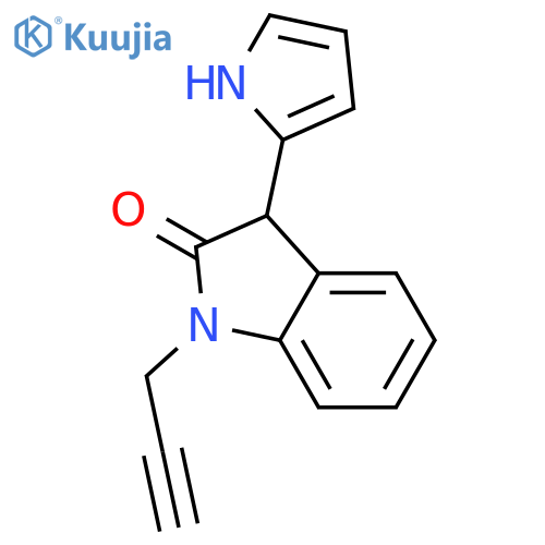 2H-INDOL-2-ONE, 1,3-DIHYDRO-1-(2-PROPYNYL)-3-(1H-PYRROL-2-YL)- structure