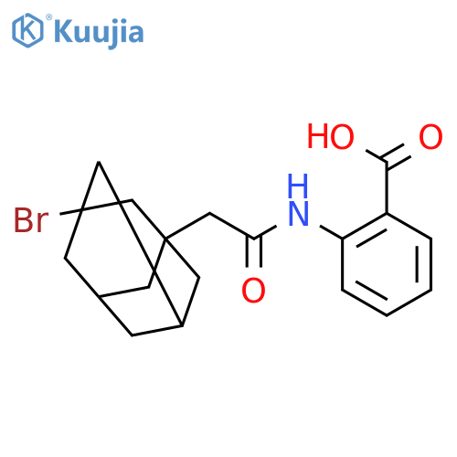 2-{[(3-bromotricyclo[3.3.1.1~3,7~]dec-1-yl)acetyl]amino}benzoic acid structure