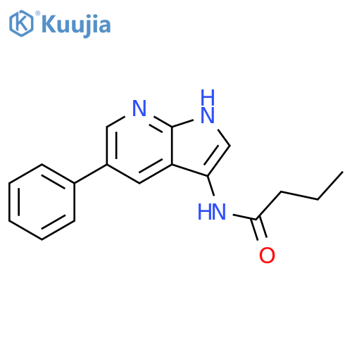 Butanamide, N-(5-phenyl-1H-pyrrolo[2,3-b]pyridin-3-yl)- structure