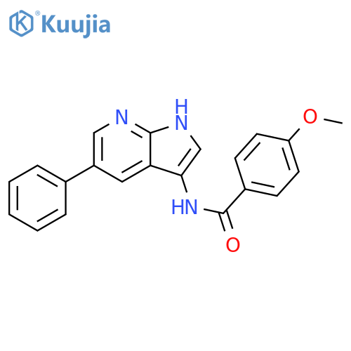 Benzamide, 4-methoxy-N-(5-phenyl-1H-pyrrolo[2,3-b]pyridin-3-yl)- structure