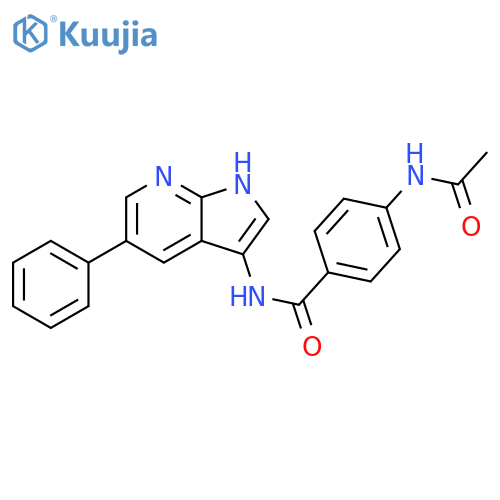 Benzamide, 4-(acetylamino)-N-(5-phenyl-1H-pyrrolo[2,3-b]pyridin-3-yl)- structure