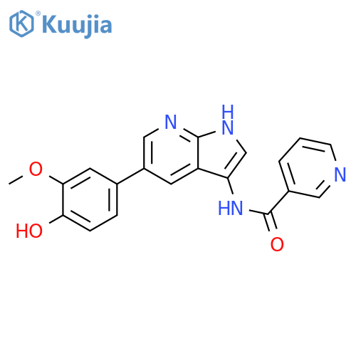 3-Pyridinecarboxamide,N-[5-(4-hydroxy-3-methoxyphenyl)-1H-pyrrolo[2,3-b]pyridin-3-yl]- structure