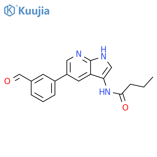 Butanamide, N-[5-(3-formylphenyl)-1H-pyrrolo[2,3-b]pyridin-3-yl]- structure