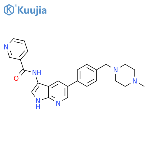 3-Pyridinecarboxamide,N-[5-[4-[(4-methyl-1-piperazinyl)methyl]phenyl]-1H-pyrrolo[2,3-b]pyridin-3-yl]- structure