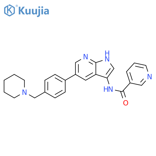 3-Pyridinecarboxamide,N-[5-[4-(1-piperidinylmethyl)phenyl]-1H-pyrrolo[2,3-b]pyridin-3-yl]- structure