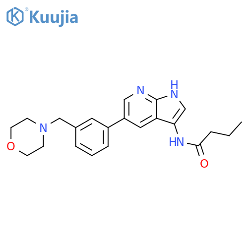 Butanamide,N-[5-[3-(4-morpholinylmethyl)phenyl]-1H-pyrrolo[2,3-b]pyridin-3-yl]- structure