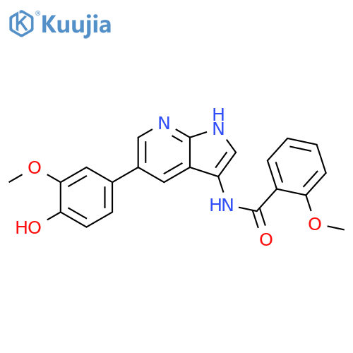Benzamide,N-[5-(4-hydroxy-3-methoxyphenyl)-1H-pyrrolo[2,3-b]pyridin-3-yl]-2-methoxy- structure