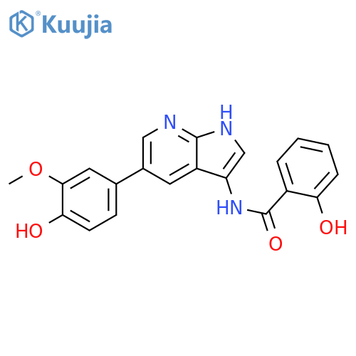 Benzamide,2-hydroxy-N-[5-(4-hydroxy-3-methoxyphenyl)-1H-pyrrolo[2,3-b]pyridin-3-yl]- structure
