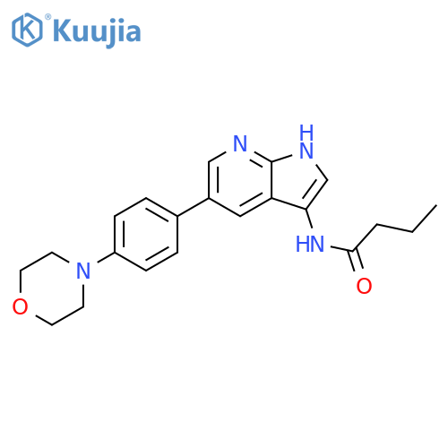 Butanamide,N-[5-[4-(4-morpholinyl)phenyl]-1H-pyrrolo[2,3-b]pyridin-3-yl]- structure