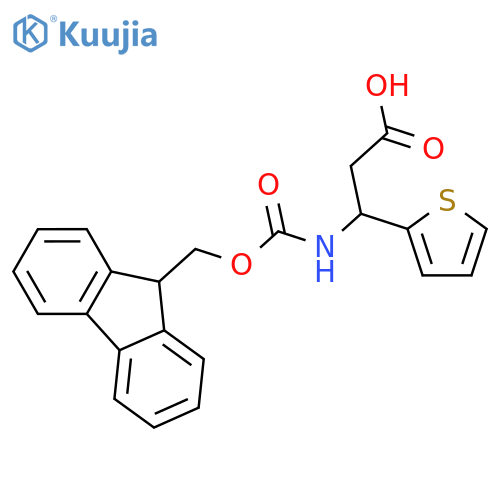(3S)-3-({(9H-fluoren-9-yl)methoxycarbonyl}amino)-3-(thiophen-2-yl)propanoic acid structure