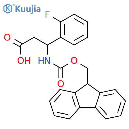 (3S)-3-({(9H-fluoren-9-yl)methoxycarbonyl}amino)-3-(2-fluorophenyl)propanoic acid structure