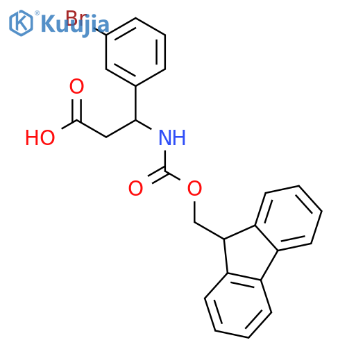 (S)-3-((((9H-Fluoren-9-yl)methoxy)carbonyl)amino)-3-(3-bromophenyl)propanoic acid structure