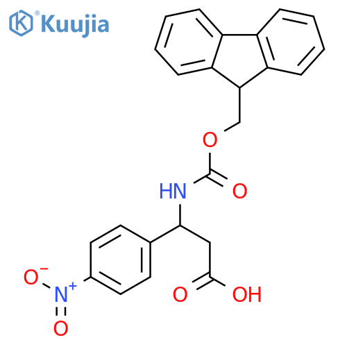(3R)-3-({(9H-fluoren-9-yl)methoxycarbonyl}amino)-3-(4-nitrophenyl)propanoic acid structure