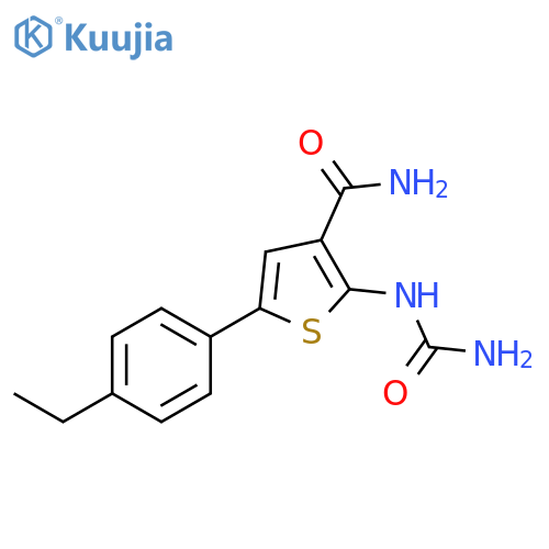 3-Thiophenecarboxamide, 2-[(aminocarbonyl)amino]-5-(4-ethylphenyl)- structure