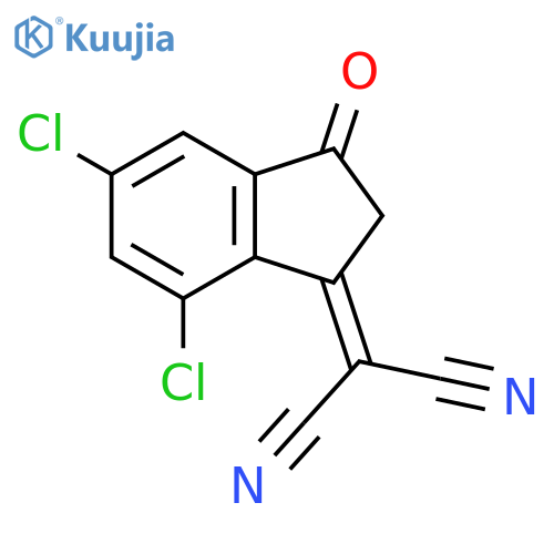 Propanedinitrile, (5,7-dichloro-2,3-dihydro-3-oxo-1H-inden-1-ylidene)- structure