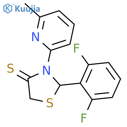4-THIAZOLIDINETHIONE, 2-(2,6-DIFLUOROPHENYL)-3-(6-METHYL-2-PYRIDINYL)- structure