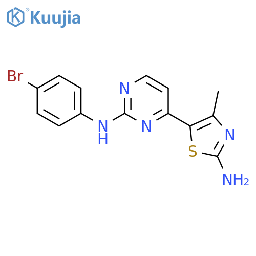 2-Pyrimidinamine, 4-(2-amino-4-methyl-5-thiazolyl)-N-(4-bromophenyl)- structure