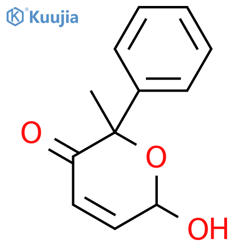 2H-Pyran-3(6H)-one, 6-hydroxy-2-methyl-2-phenyl- structure