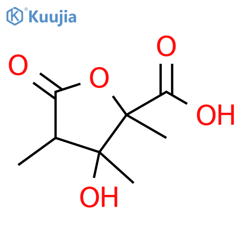 3-hydroxy-2,3,4-trimethyl-5-oxooxolane-2-carboxylic acid structure