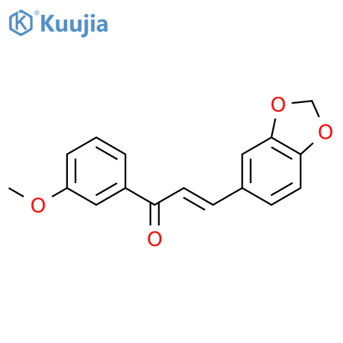 2-Propen-1-one, 3-(1,3-benzodioxol-5-yl)-1-(3-methoxyphenyl)-, (2E)- structure