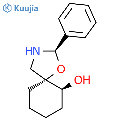 1-Oxa-3-azaspiro[4.5]decan-6-ol, 2-phenyl-, (2R,5R,6S)-rel- structure