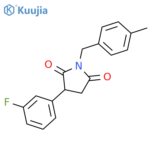 2,5-PYRROLIDINEDIONE, 3-(3-FLUOROPHENYL)-1-[(4-METHYLPHENYL)METHYL]- structure
