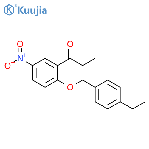 1-Propanone, 1-[2-[(4-ethylphenyl)methoxy]-5-nitrophenyl]- structure