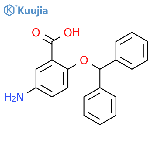 Benzoic acid, 5-amino-2-(diphenylmethoxy)- structure