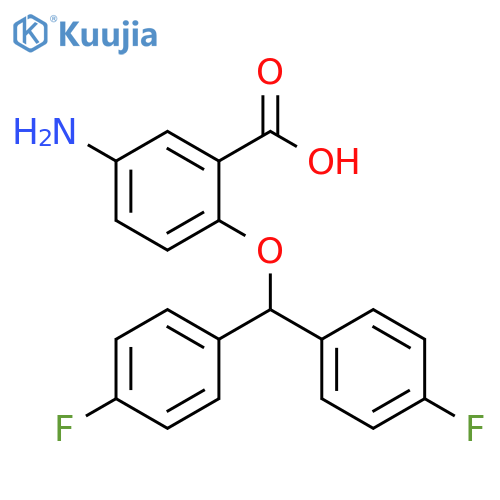 Benzoic acid, 5-amino-2-[bis(4-fluorophenyl)methoxy]- structure