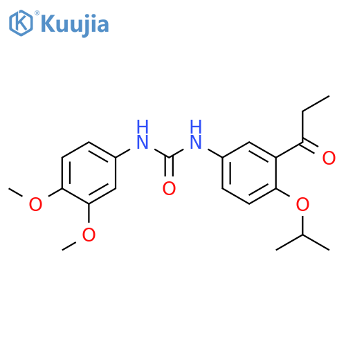 Urea,N-(3,4-dimethoxyphenyl)-N'-[4-(1-methylethoxy)-3-(1-oxopropyl)phenyl]- structure