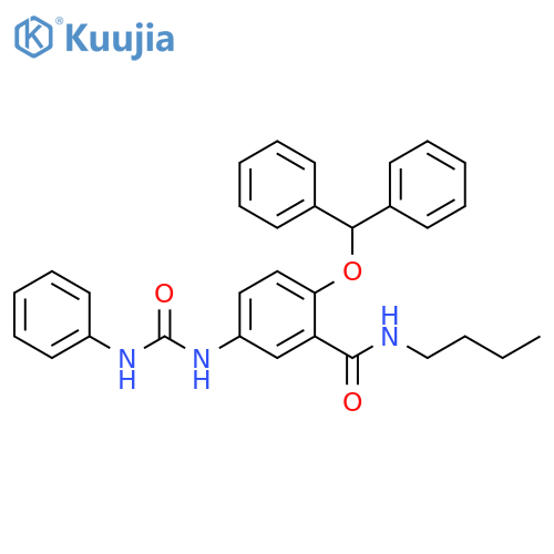 Benzamide,N-butyl-2-(diphenylmethoxy)-5-[[(phenylamino)carbonyl]amino]- structure