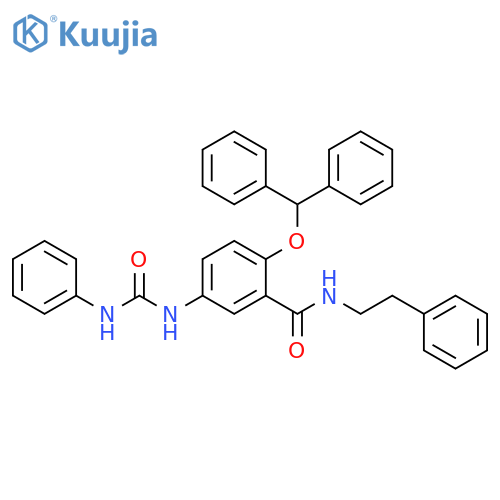 Benzamide,2-(diphenylmethoxy)-5-[[(phenylamino)carbonyl]amino]-N-(2-phenylethyl)- structure