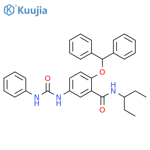 Benzamide,2-(diphenylmethoxy)-N-(1-ethylpropyl)-5-[[(phenylamino)carbonyl]amino]- structure