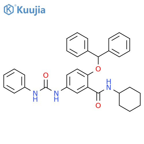 Benzamide,N-cyclohexyl-2-(diphenylmethoxy)-5-[[(phenylamino)carbonyl]amino]- structure