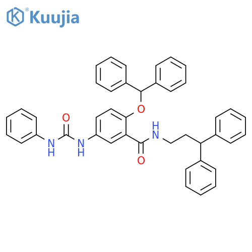 Benzamide,2-(diphenylmethoxy)-N-(3,3-diphenylpropyl)-5-[[(phenylamino)carbonyl]amino]- structure