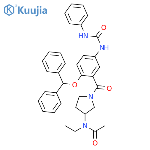 Acetamide,N-[1-[2-(diphenylmethoxy)-5-[[(phenylamino)carbonyl]amino]benzoyl]-3-pyrrolidinyl]-N-ethyl- structure
