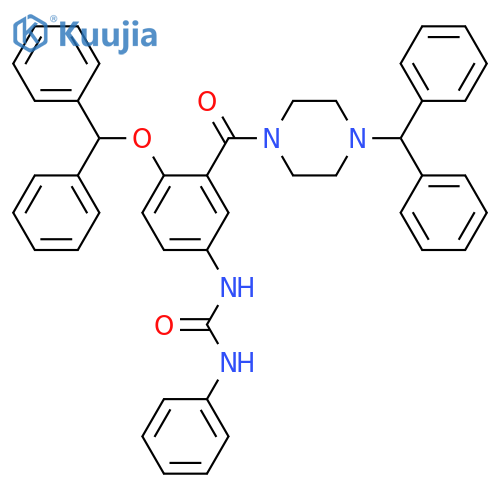 Piperazine,1-[2-(diphenylmethoxy)-5-[[(phenylamino)carbonyl]amino]benzoyl]-4-(diphenylmethyl)- structure