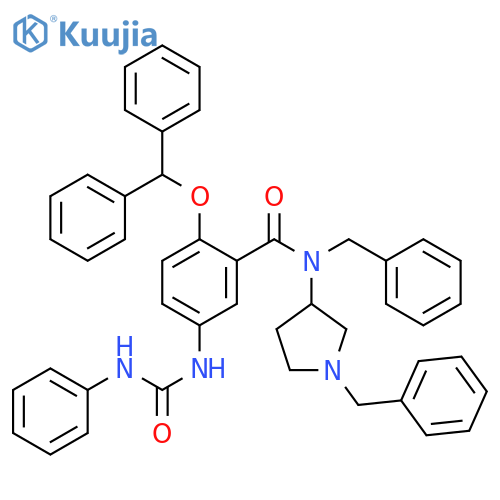 Benzamide,2-(diphenylmethoxy)-5-[[(phenylamino)carbonyl]amino]-N-(phenylmethyl)-N-[1-(phenylmethyl)-3-pyrrolidinyl]- structure