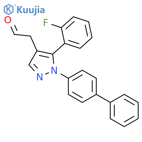 1H-PYRAZOLE-4-ACETALDEHYDE, 1-[1,1'-BIPHENYL]-4-YL-5-(2-FLUOROPHENYL)- structure