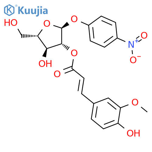 4-Nitrophenyl 2-O-trans-feruloyl-a-L-arabinofuranoside structure