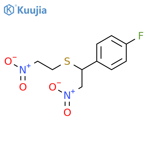 BENZENE, 1-FLUORO-4-[2-NITRO-1-[(2-NITROETHYL)THIO]ETHYL]- structure