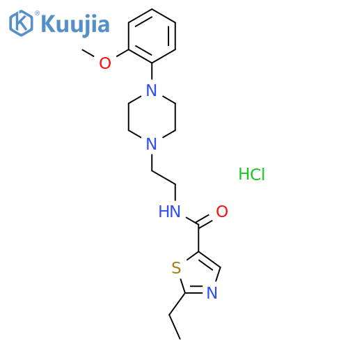 2-ethyl-N-{2-[4-(2-methoxyphenyl)piperazin-1-yl]ethyl}-1,3-thiazole-5-carboxamide hydrochloride structure