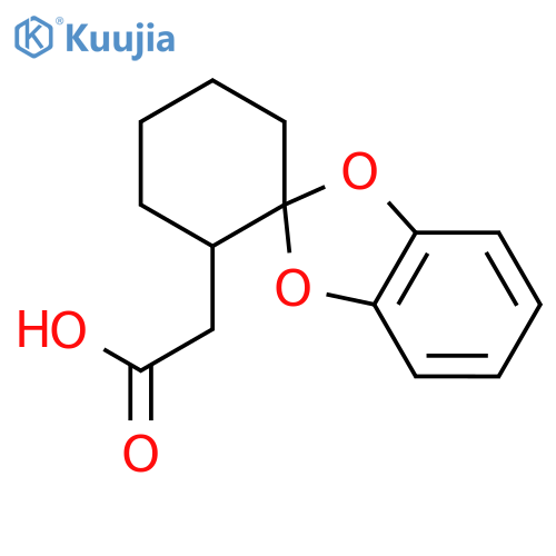spiro[1,3-benzodioxole-2,1'-cyclohexan]-2'-ylacetic acid structure
