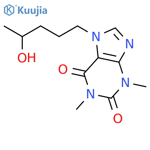 1H-PURINE-2,6-DIONE, 3,7-DIHYDRO-7-(4-HYDROXYPENTYL)-1,3-DIMETHYL- structure