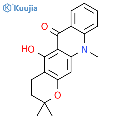 6H-Pyrano[3,2-b]acridin-6-one,2,3,4,11-tetrahydro-5-hydroxy-2,2,11-trimethyl- structure