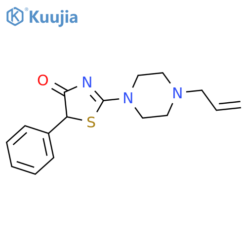 5-phenyl-2-(4-prop-2-en-1-ylpiperazin-1-yl)-1,3-thiazol-4(5H)-one structure
