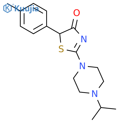 2-[4-(1-methylethyl)piperazin-1-yl]-5-(4-methylphenyl)-1,3-thiazol-4(5H)-one structure