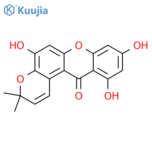 5,9,11-trihydroxy-3,3-dimethyl-3H-pyrano[3,2-a]xanthen-12-one structure